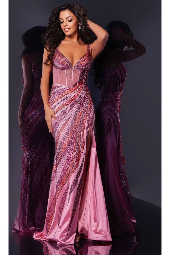 Long Prom Dress: Jovani 44577 - Fuchsia / Prom