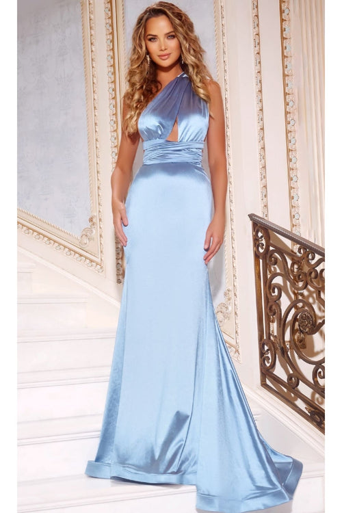 Long Prom Dress: Jovani 44712 - Steel Blue / Prom