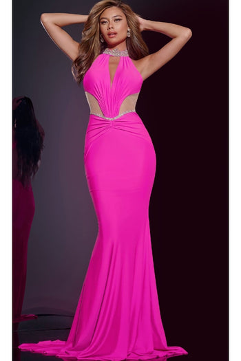 Long Prom Dress: Jovani D5022 - Magenta / 00 - Apparel & Accessories > Clothing > Dresses