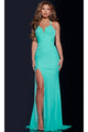 Long Prom Dress: Jovani D5027 - Green / Prom