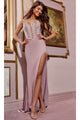 Long Prom Dress: Jovani D5035 - Stone / 00 - Apparel & Accessories > Clothing > Dresses