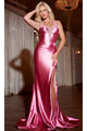 Long Prom Dress: Jovani D5043 - Hot Pink / Prom