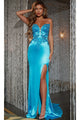 Long Prom Dress: Jovani D5048 - Turquoise / Prom