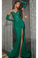 Long Prom Dress: Jovani D5061 - Emerald / Apparel & Accessories > Clothing > Dresses