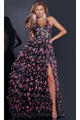 Long Prom Dress: Jovani D5065 - Black/Multi / Prom