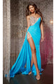 Long Prom Dress: Jovani D5074 - Blue / Prom