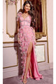Long Prom Dress: Jovani D5082 - Pink Multi / 00 - Apparel & Accessories > Clothing > Dresses