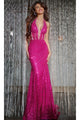 Long Prom Dress: Jovani D5302 - Fuchsia / 00 - Apparel & Accessories > Clothing > Dresses