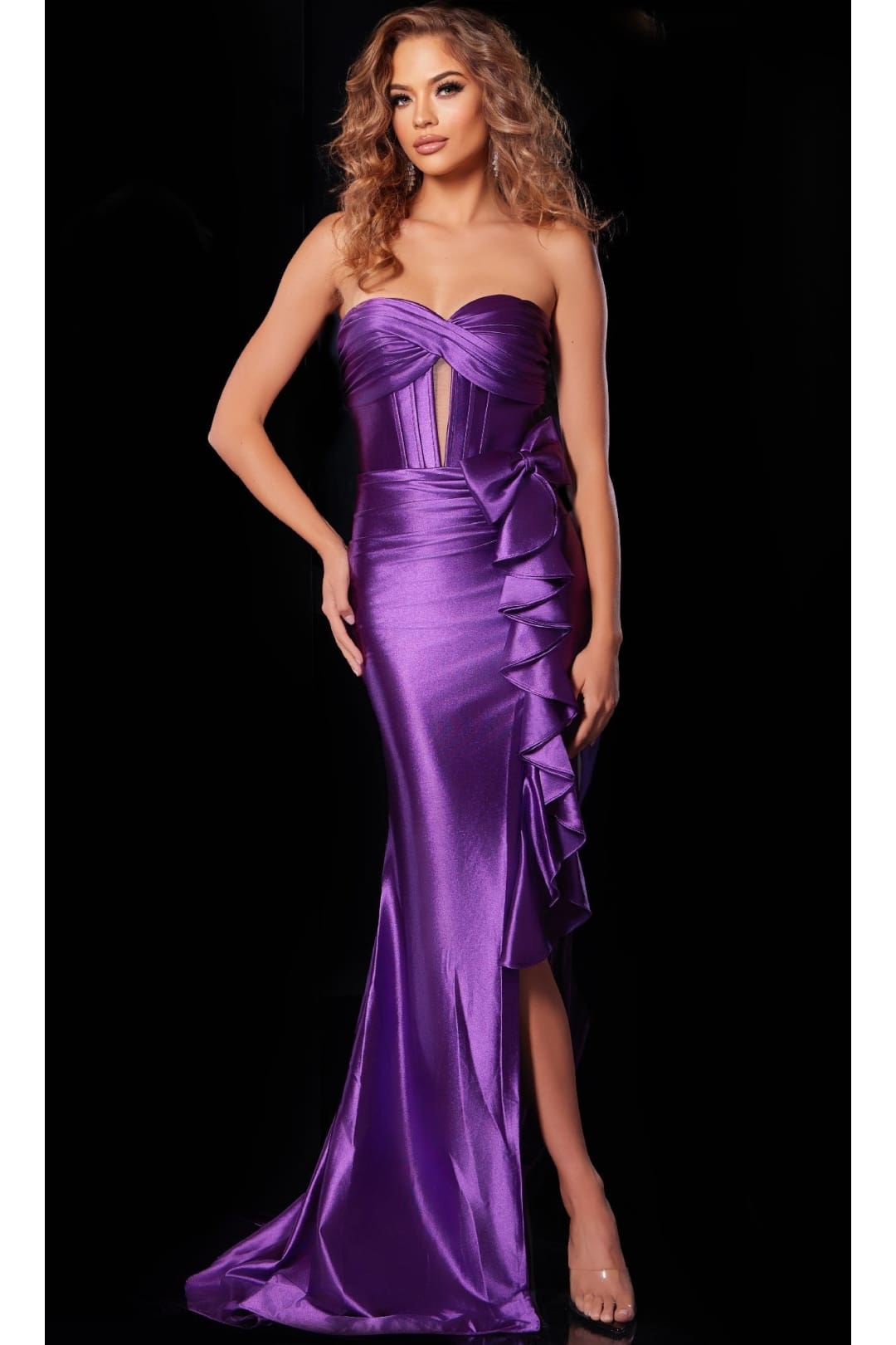 Long Prom Dress: Jovani D5318 - Purple / Prom