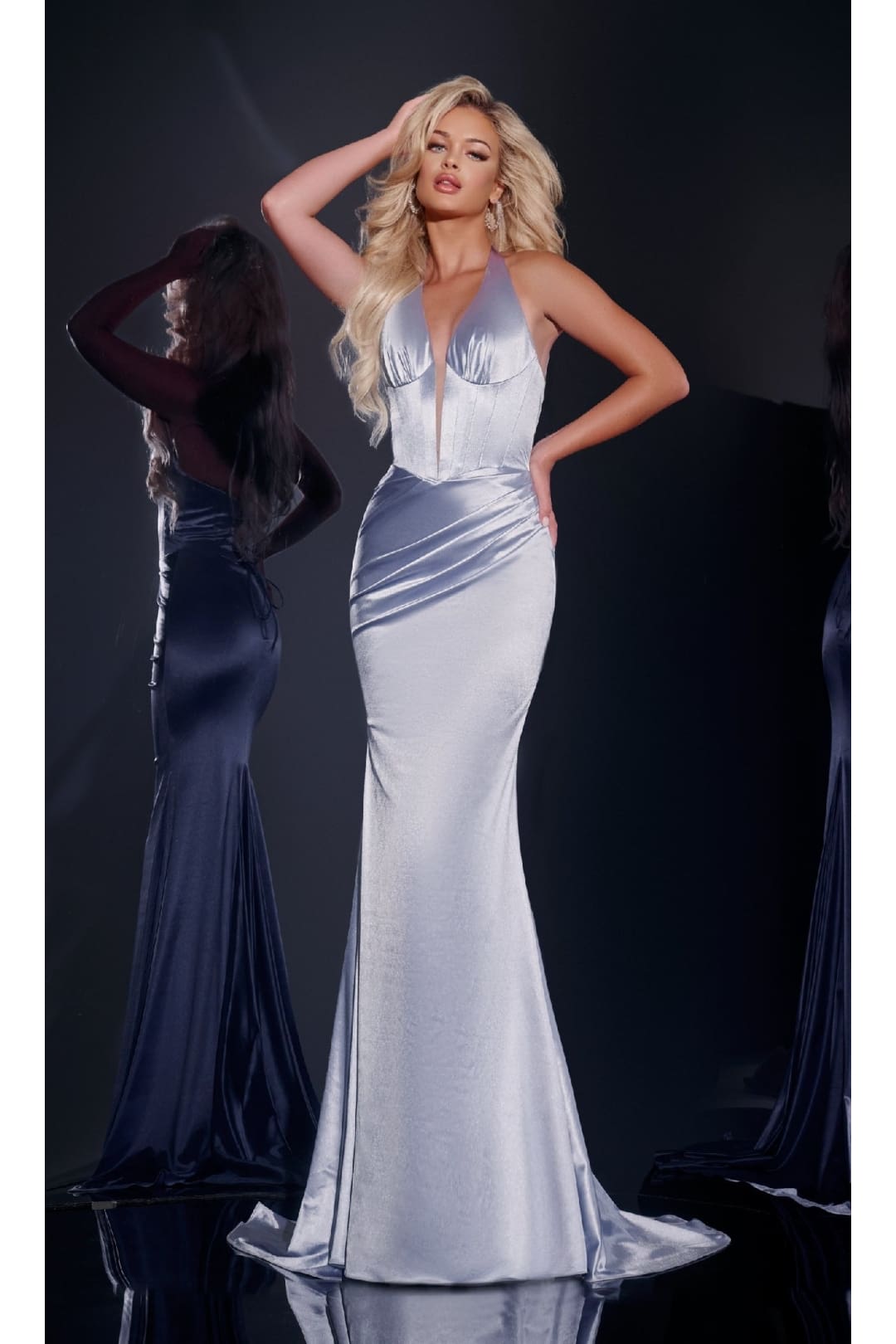 Long Prom Dress: Jovani D5401 - Ice / 00 - Apparel & Accessories > Clothing > Dresses