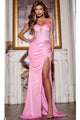 Long Prom Dress: Jovani D5411 - Pink / 00 - Apparel & Accessories > Clothing > Dresses