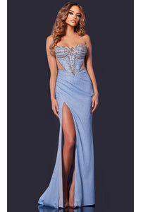 Long Prom Dress: Jovani D5414 - Blue / Prom