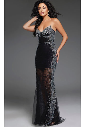 Long Prom Dress: Jovani D5503 - Black / 00 - Apparel & Accessories > Clothing > Dresses