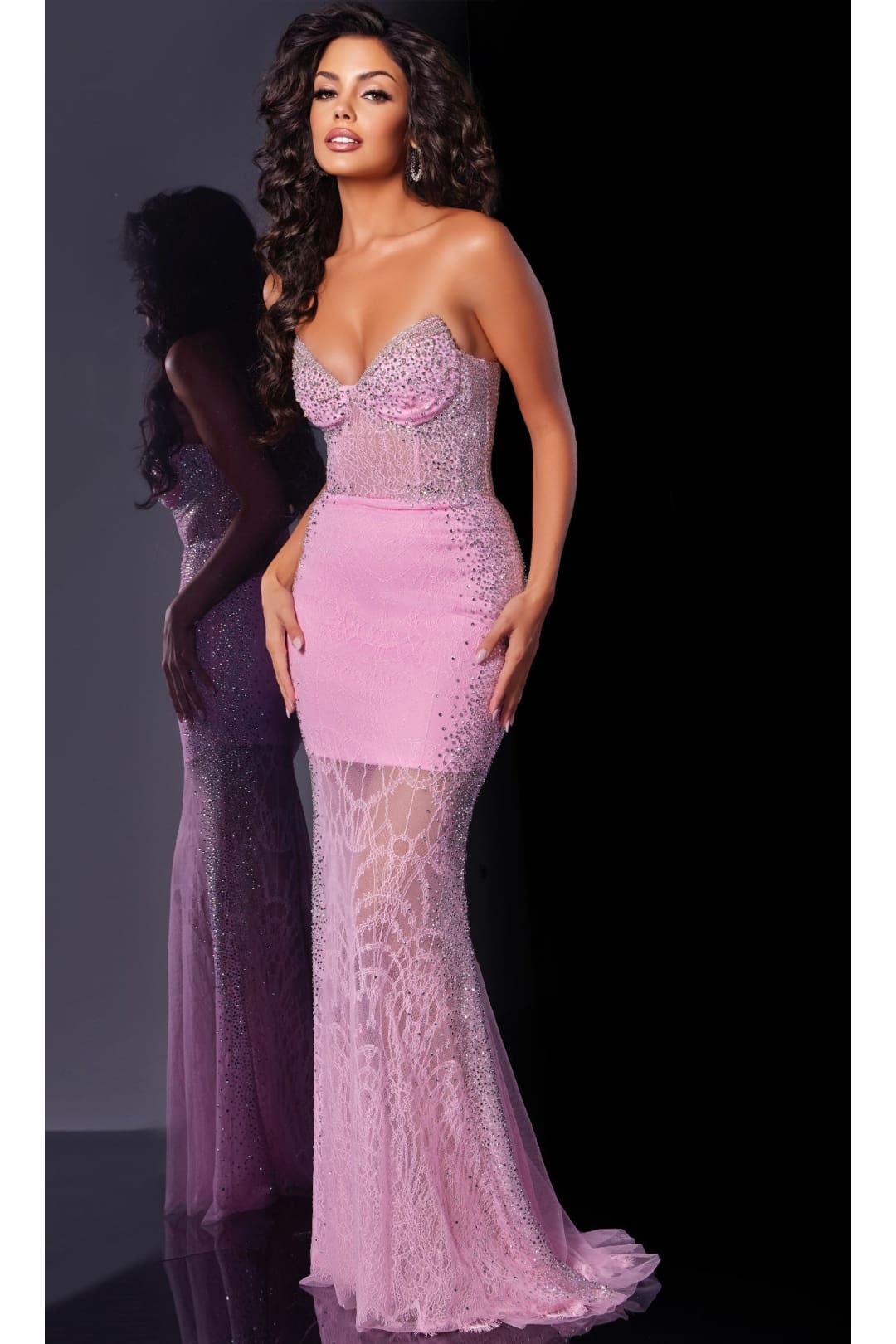 Long Prom Dress: Jovani D5503 - Lilac / 00 - Apparel & Accessories > Clothing > Dresses