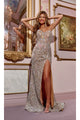 Long Prom Dress: Jovani D5705 - Stone / 00 - Apparel & Accessories > Clothing > Dresses