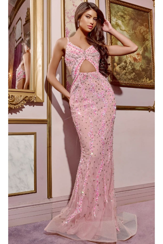 Long Prom Dress: Jovani D5713 - Pink / Prom