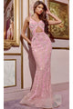 Long Prom Dress: Jovani D5713 - Pink / Prom