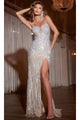 Long Prom Dress: Jovani D5716 - Nude/Multi / Apparel & Accessories > Clothing > Dresses