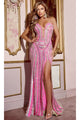 Long Prom Dress: Jovani D5719 - Nude/Multi / Apparel & Accessories > Clothing > Dresses