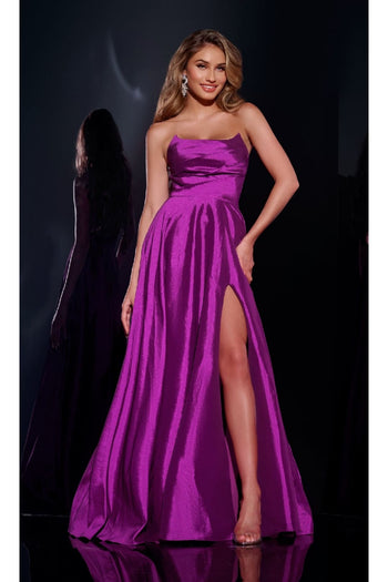 Long Prom Dress: Jovani D5822 - Plum / 00 - Apparel & Accessories > Clothing > Dresses