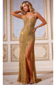 Long Prom Dress: Jovani D5983 - Gold / Apparel & Accessories > Clothing > Dresses