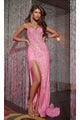 Long Prom Dress: Jovani D6019 - Pink / Prom