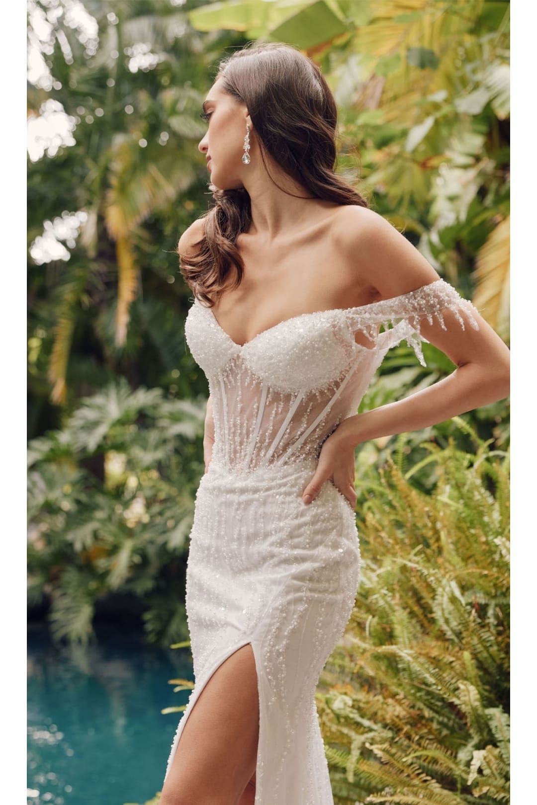 Sheath Wedding Dresses | White Bridal Gown by JT2471LW
