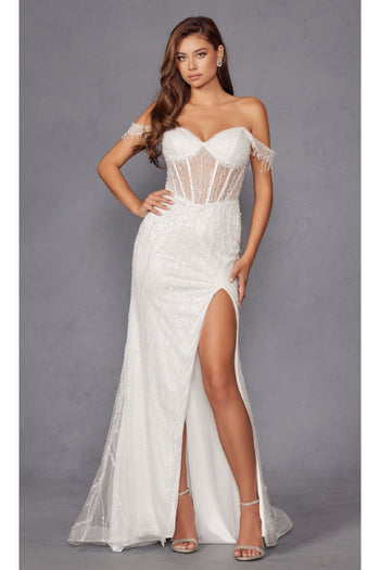 Sheath Wedding Dresses | White Bridal Gown by JT2471LW