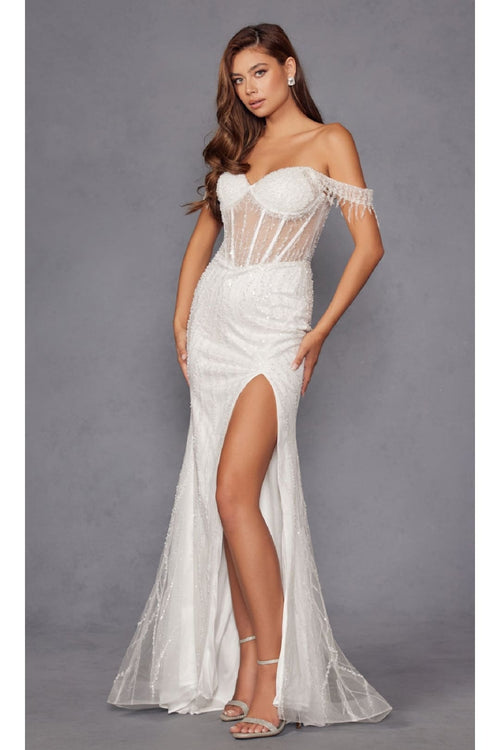 Sheath Wedding Dresses | White Bridal Gown by JT2471LW