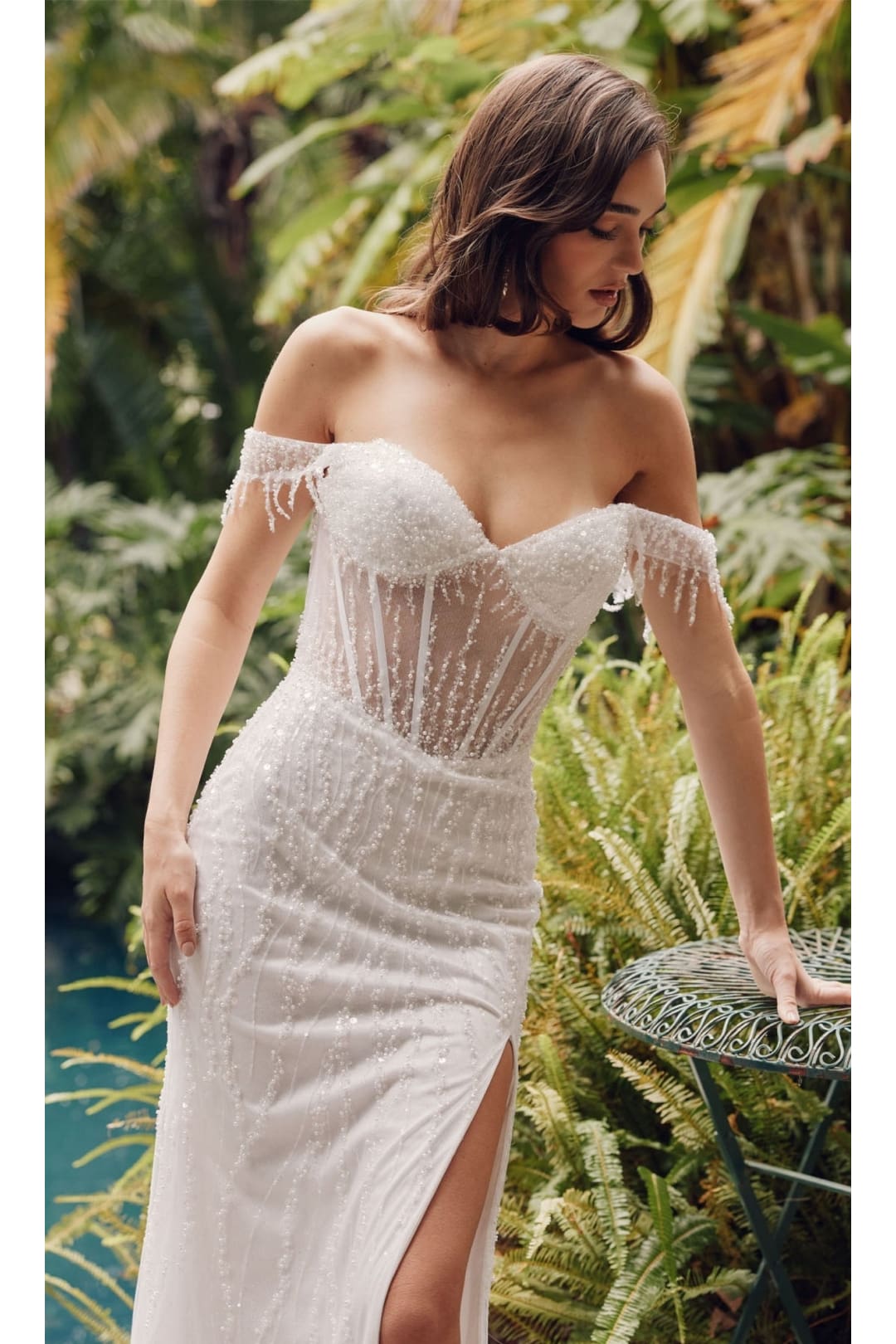 Sheath Wedding Dresses | White Bridal Gown by JT2471LW