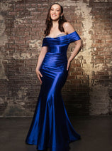Long Prom Dress Ruched Mermaid Sleeveless Gown By Royal Queen RQ8189