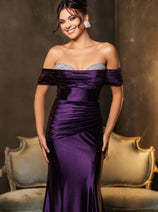 Long Prom Dress Ruched Mermaid Sleeveless Gown By Royal Queen RQ8189