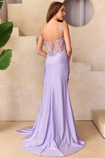 Long Prom Dress Sleeveless Sheer Corset Gown By Amelia Couture 2050 - Dress