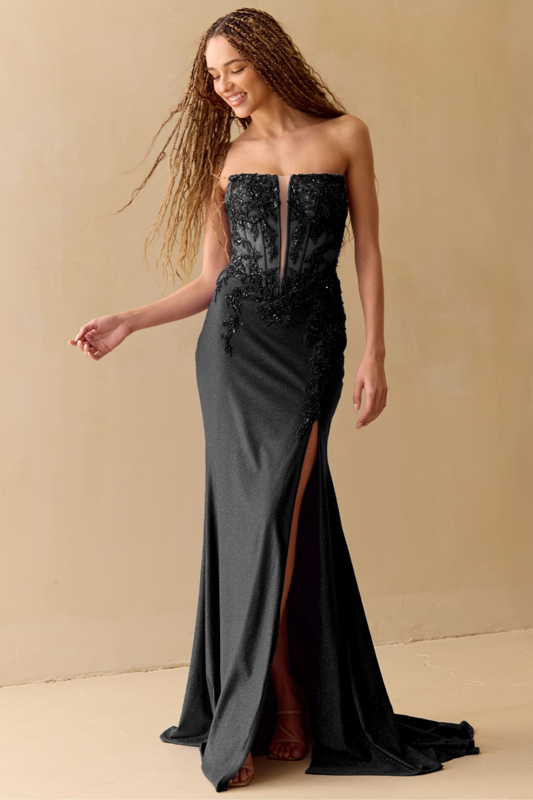 Long Prom Dress Sweetheart Side Slit Gala Gown By Amelia Couture 8040 - Dress