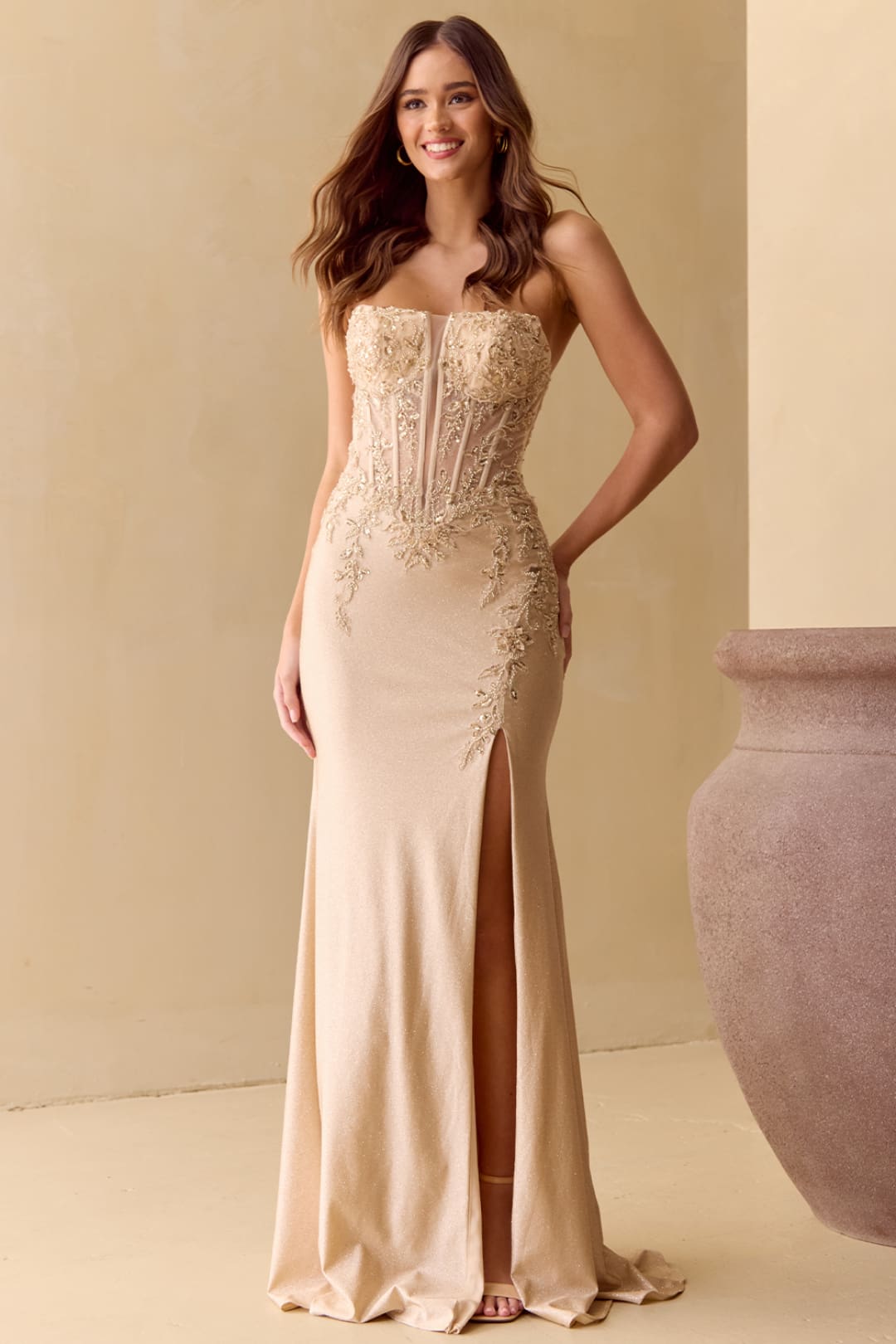 Long Prom Dress Sweetheart Side Slit Gala Gown By Amelia Couture 8040 - Dress