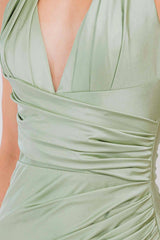 Long Prom Dress V-Neck Halter Strap Gala Gown By Amelia Couture 3040 - Dress