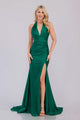 Long Prom Dress V-Neck Halter Strap Gala Gown By Amelia Couture 3040 - EMERALD / 2 - Dress