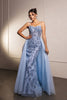 Long Red Carpet Dress Sleeveless Beaded Gown By Royal Queen RQ8146 - SMOKE/BLUE / 4 - Dress