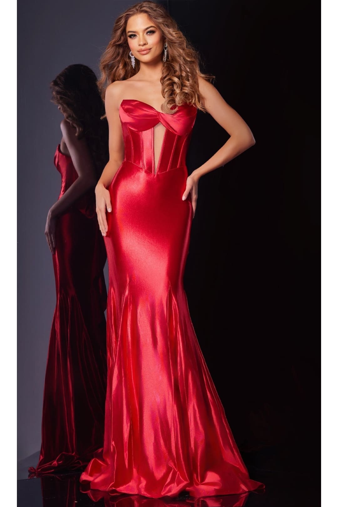 Long Red Prom Dress: Jovani D5119 - Red / Prom