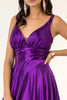 Long Satin V-Neck Dress by Elizabeth K GL2963 - Long Formal Dresses