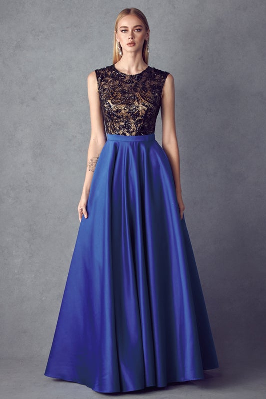 Juliet Royal/Black Long Formal Dresses