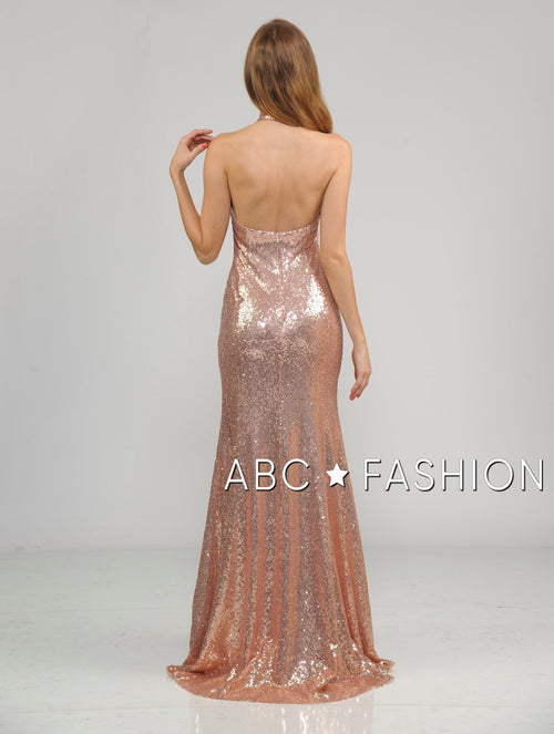Poly USA Rose Gold Long Formal Dresses