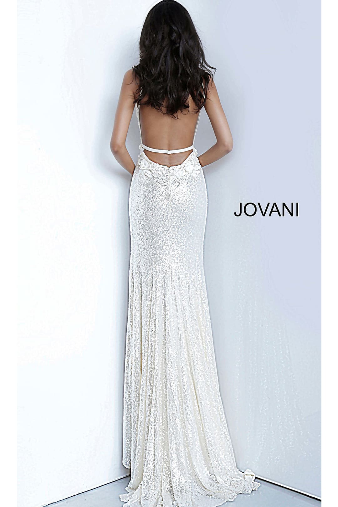 Long Sequin Jovani Prom Dress with Appliques - Apparel & Accessories > Clothing > Dresses