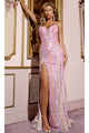 Long Sequin Pageant Dress: Jovani D2020 - Pink Multi / Prom
