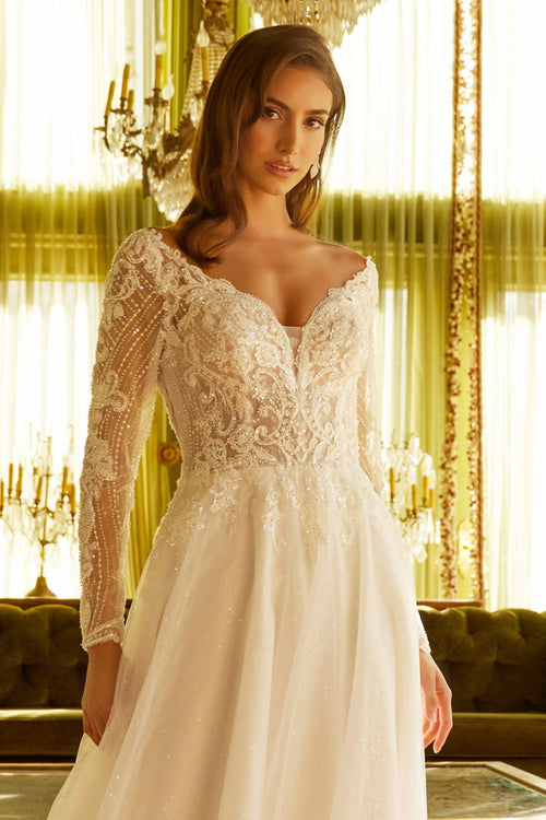 Long Sleeve Bridal Gown by GLS Gloria GL3530 - Long Formal Dresses