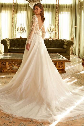 Long Sleeve Bridal Gown by GLS Gloria GL3530 - Long Formal Dresses