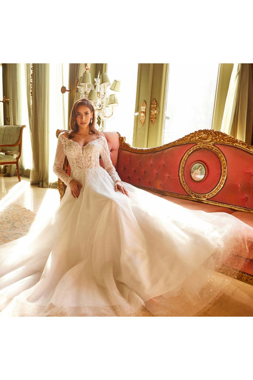 Long Sleeve Bridal Gown by GLS Gloria GL3530 - Long Formal Dresses