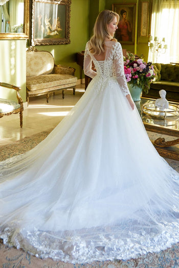 Long Sleeve Bridal Gown by GLS Gloria GL3603 - Long Formal Dresses