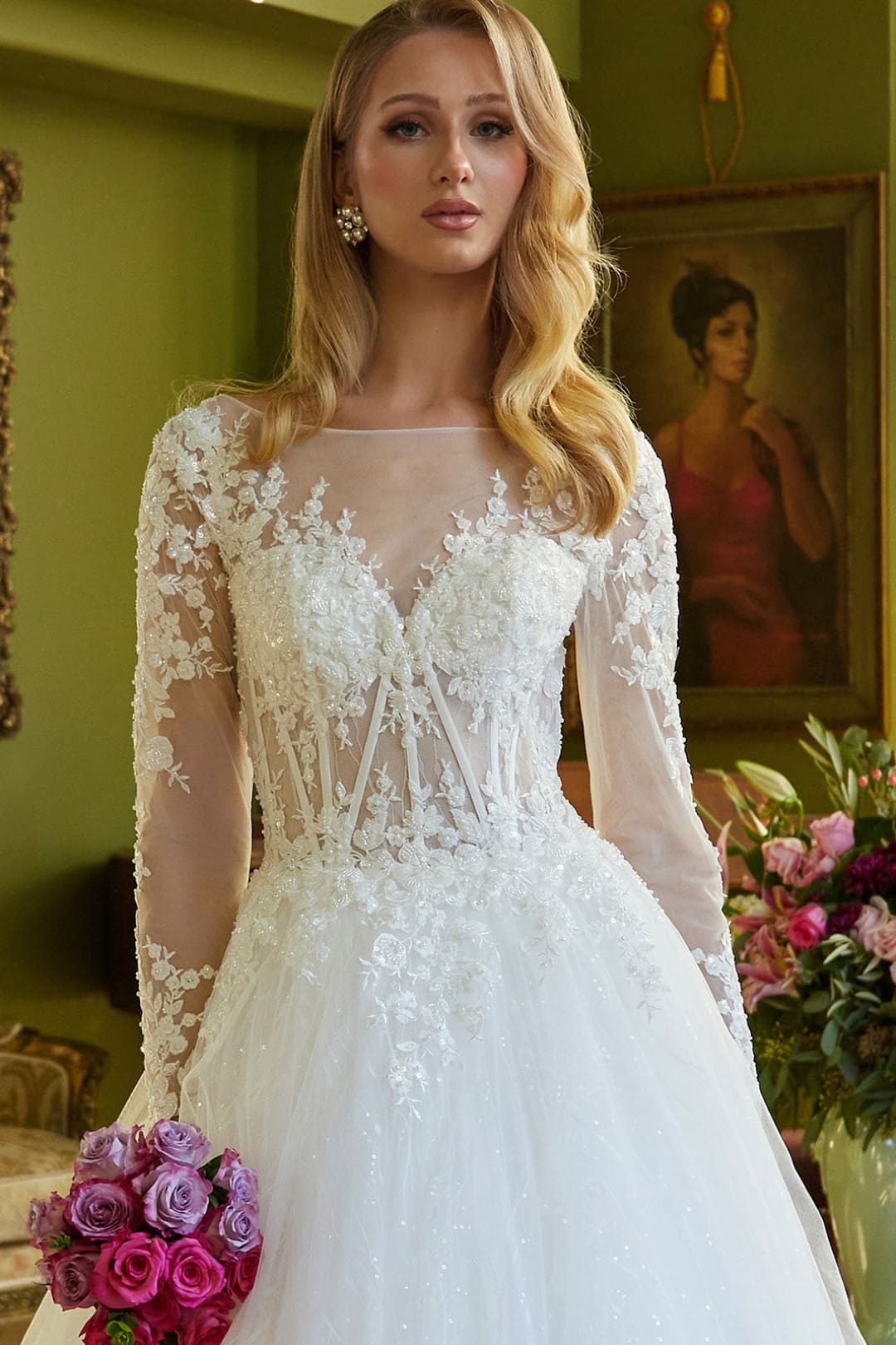 Long Sleeve Bridal Gown by GLS Gloria GL3603 - Long Formal Dresses