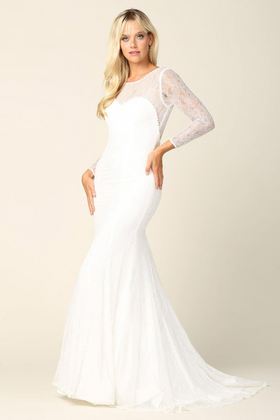Eva USA 3415 Long Sleeve Bridal Gown Lace Wedding Dress